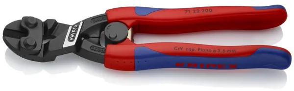 Knipex KNIPEX CoBolt® Kompakter Bolzenschneider schwarz atramentiert, mit schlanken Mehrkomponenten-Griffen 200 mm
