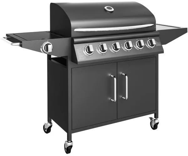Gasgrill mit 6 Brennern und Kochplatte