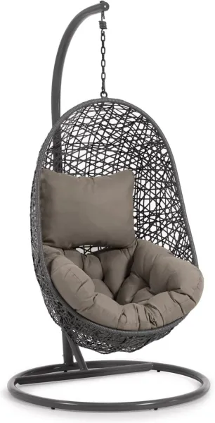 Florina, Outdoor-Hängestuhl, grau, Rattan