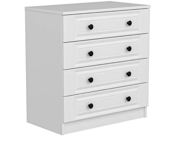 FUNZI LIVING 4927 Kommode, mit 4 Schubladen - Weiß Melamin