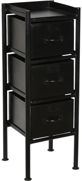 TRADEMARK LIVING Kommode, mit 3 Schubladen - schwarzes Eisen