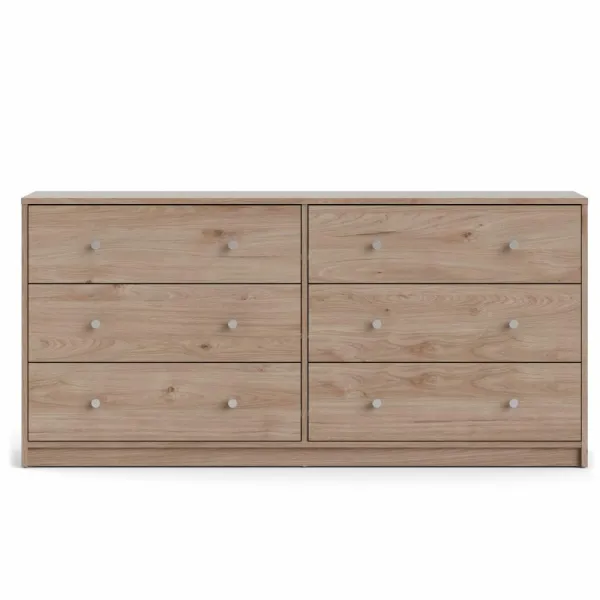 TVILUM May Doppelkommode, mit 6 Schubladen - Naturfolie und Kunststoff