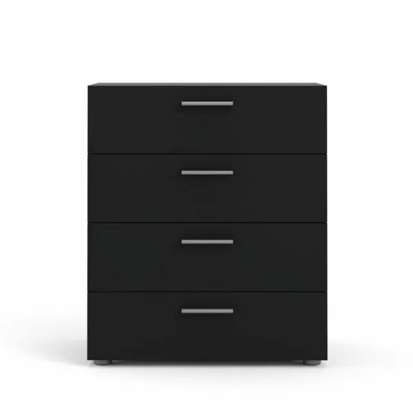 TVILUM Pepe Kommode, mit 4 Schubladen - schwarze Folie und Kunststoff