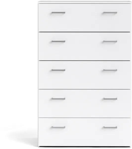 TVILUM Space Kommode - weißes Holz, mit 5 Schubladen