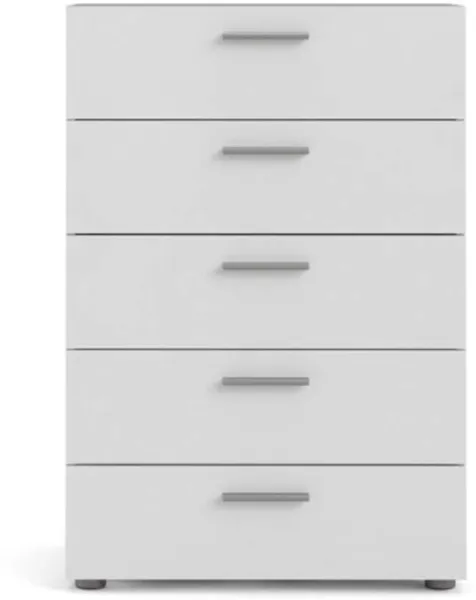 TVILUM Pepe Kommode - weißes Holz, mit 5 Schubladen