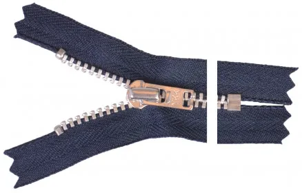 YKK Reißverschluss Aluminium 12cm 4mm Marine