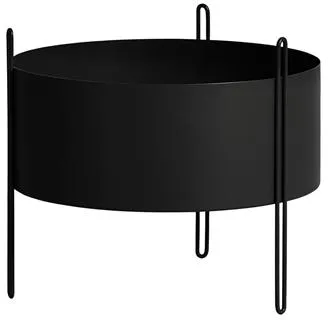 Woud Pidestall Blumentopf Mittel Schwarz