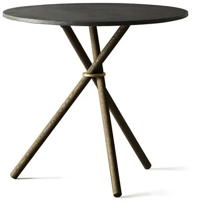 Eberhart Aldric Café-Tisch Ø80 Dunkelbeton/Dunkle Eiche