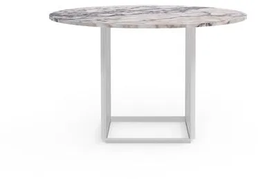New Works Florence Esstisch Ø120 White Viola Marmor mit Weißem Gestell