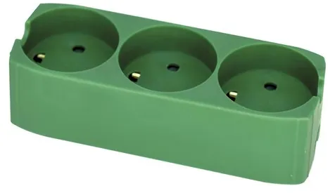 Gripo Steckdosenleiste mit 3 Steckplätzen und Erdung, Grün